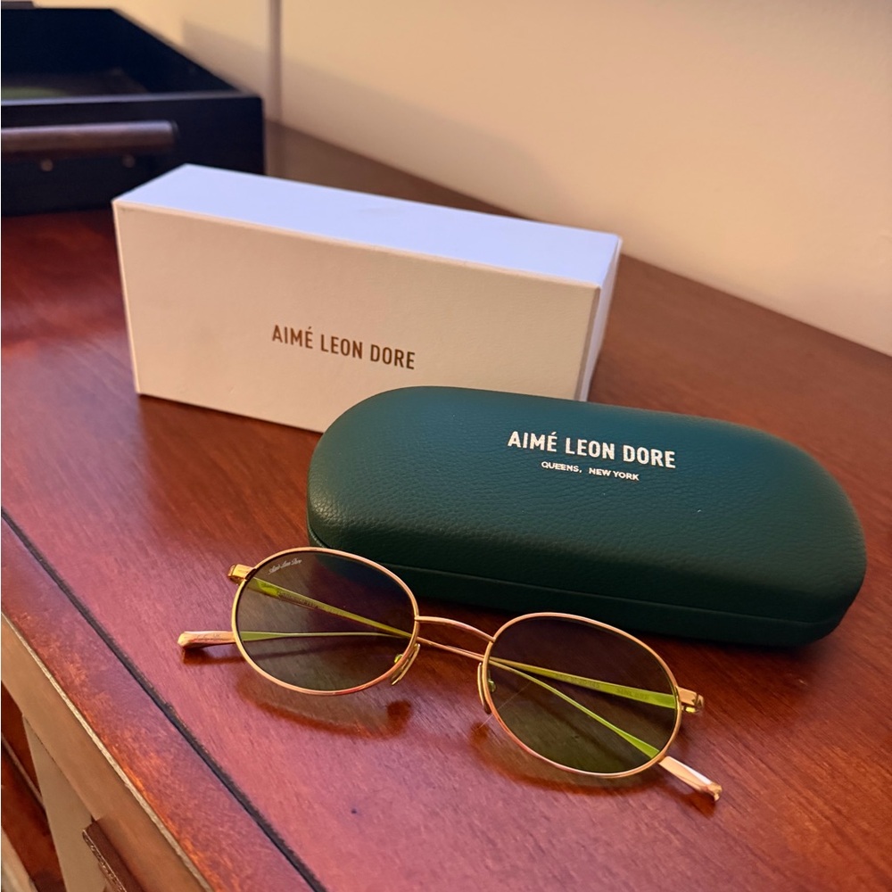 Aime Leon Dore Gold and Green Glasses